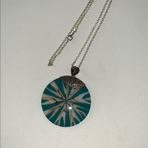 Medallion pendant necklace detail sterling silver